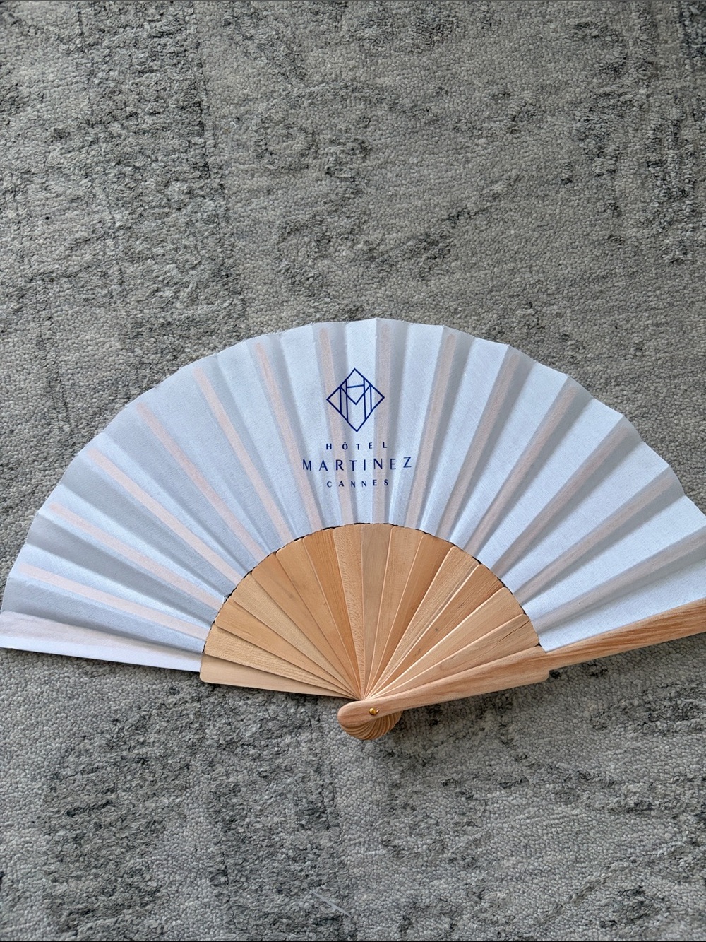 Hotel Martinez Cannes White Folding Hand Fan